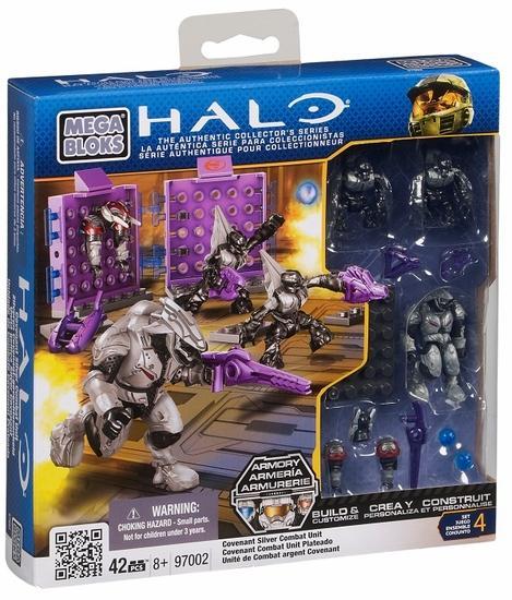 Bộ đồ chơi Mega Bloks 97002 Đơn Vị Chiến Đấu Covenant Bạc, bộ lắp ghép Halo 42 mảnh, dành cho bé trai 8 tuổi, giá tốt, chất lượng cao, có 4 minifigures Elite và Grunt.