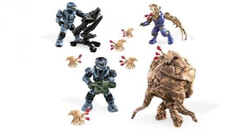 Bộ lắp ghép Mega Bloks 97160 Biệt Đội Săn Lùng Flood, đồ chơi mô hình Lính Spartan chiến đấu với quái vật Flood cho bé trai 8 tuổi.