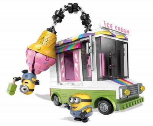 Bộ lắp ráp Mega Bloks DPG73 Xe Tải Kem Minions với 2 minifigure Minions, đồ chơi mô hình xe kem vui nhộn cho bé trai và bé gái 6 tuổi, giá tốt.