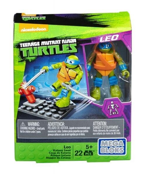 Hộp đồ chơi mô hình Ninja Rùa Leonardo Mega Bloks DPW78. Bộ lắp ghép 22 mảnh cho bé trai 5 tuổi, giá rẻ.