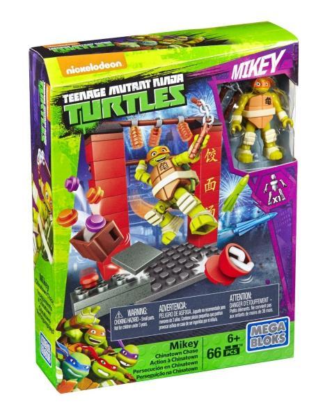 Hộp sản phẩm bộ lắp ghép Ninja Rùa Mikey Mega Bloks DPW79, đồ chơi mô hình Cuộc rượt đuổi ở Phố Tàu cho bé trai 6 tuổi giá rẻ.