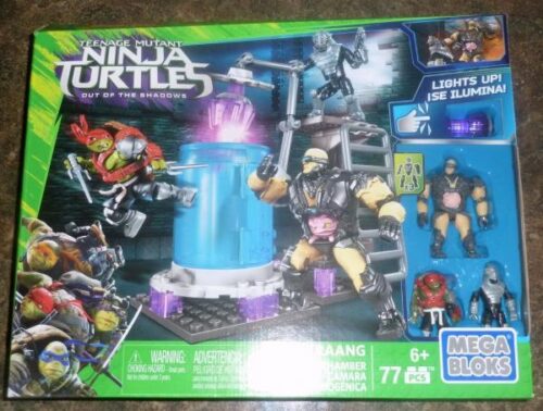 Hộp đồ chơi lắp ráp Mega Bloks DRK00 Buồng Đóng Băng Cryo Chamber từ phim Ninja Rùa, có đèn LED, phù hợp cho bé trai 6 tuổi.