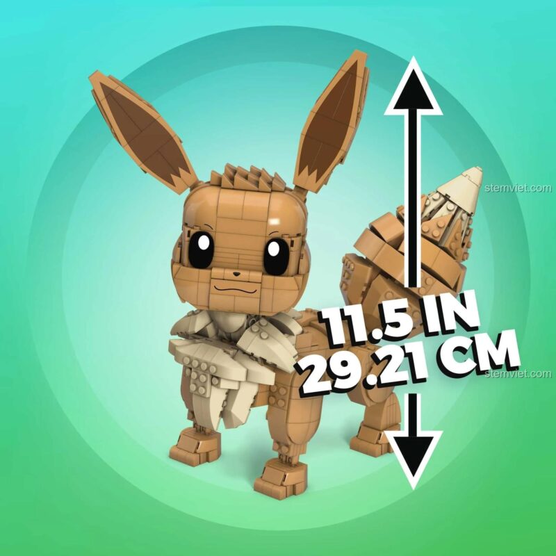 Hình ảnh hướng dẫn lắp ráp bộ đồ chơi Mega Bloks GMD34 Jumbo Eevee, đồ chơi xây dựng Eevee 845 mảnh, rèn luyện tư duy cho bé 6 tuổi.