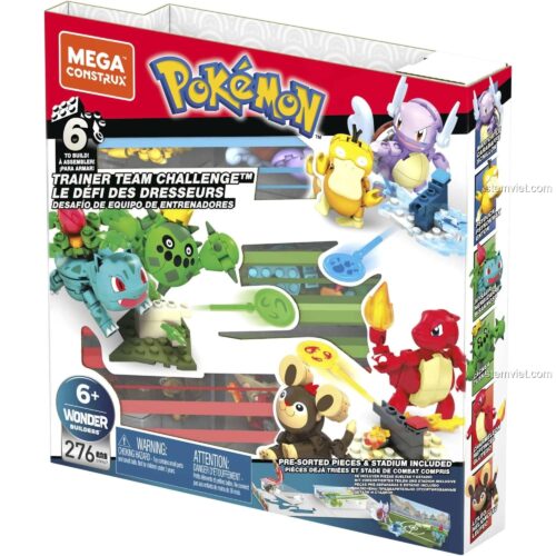 Hộp đồ chơi lắp ráp Mega Bloks GNV47 Thử Thách Đội Huấn Luyện Viên Pokémon, đồ chơi Pokémon chính hãng, đáng tiền cho bé trai.
