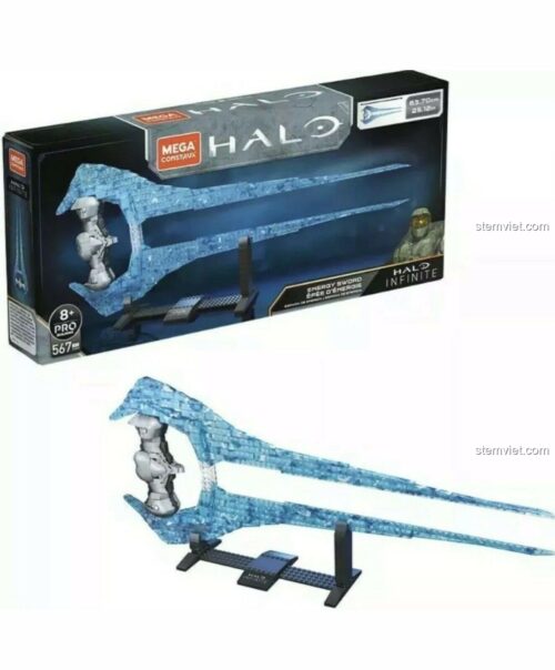 Hộp đồ chơi mô hình Kiếm Năng Lượng Halo Mega Bloks GPB05, bộ xếp hình 567 mảnh, tái hiện vũ khí huyền thoại, phù hợp bé trai 10 tuổi.