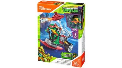 Hộp đồ chơi xếp hình Mega Construx FFC55 Xe Trượt Tuyết Tàng Hình Của Raph, món quà giá tốt cho bé trai 5 tuổi yêu thích Ninja Rùa.