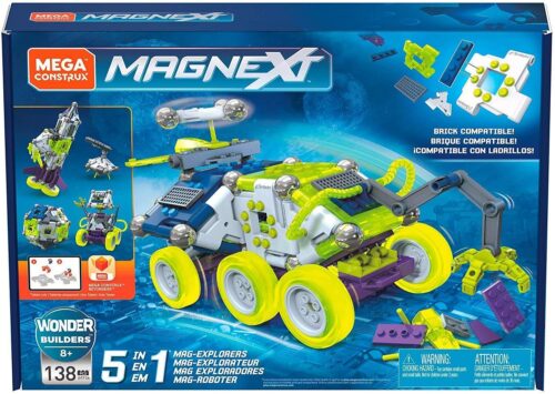 Bộ lắp ráp Mega Construx GFF26 Mag-Explorers 5 trong 1 cho bé trai 6 tuổi, giá tốt, hộp sản phẩm.
