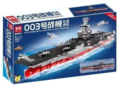 Bộ lắp ghép Tàu Sân Bay 003 MEILIAN 98091, mô hình tàu chiến hiện đại 003, đồ chơi lắp ráp cho bé trai 6 tuổi, giá tốt