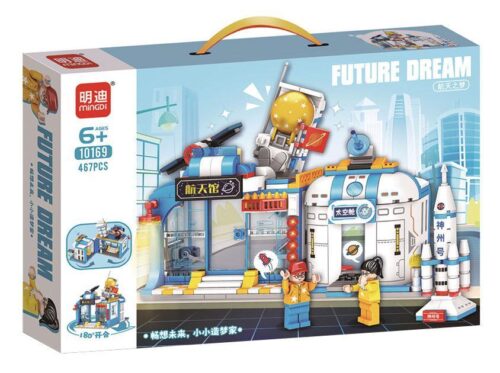 Hộp sản phẩm bộ lắp ráp Bảo tàng Hàng không Vũ trụ MingDi 10169, đồ chơi thông minh cho bé trai 6 tuổi yêu thích khám phá không gian.