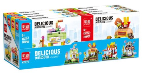 Hộp lớn bộ lắp ráp phố ẩm thực mini MINGDI K0275 cho bé gái 6 tuổi, giá rẻ.
