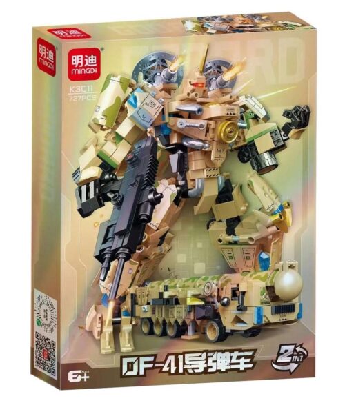 Bộ đồ chơi lắp ráp Mingdi K3011 Xe Tải Tên Lửa DF-41 Biến Hình Robot, mô hình quân sự 2 trong 1 với 727 mảnh ghép, phù hợp cho bé trai 6 tuổi, giá tốt.