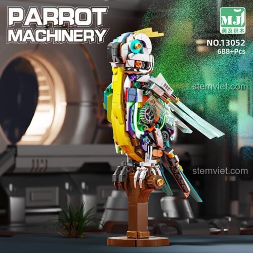 Mô hình Vẹt Máy Steampunk MJ 13052 chi tiết cao, lộ cơ cấu bánh răng, đồ chơi sáng tạo cho thanh niên.
