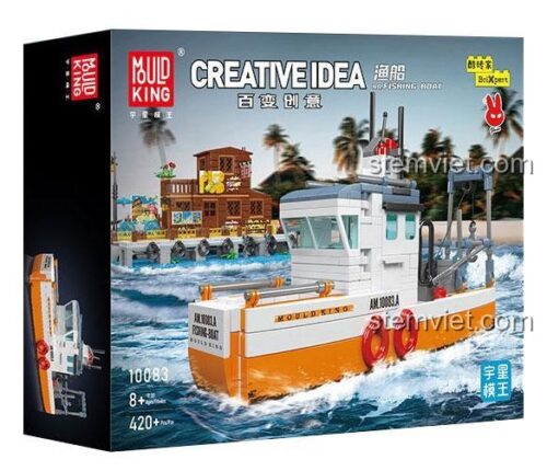 Hộp bộ đồ chơi Thuyền Đánh Cá Mould King 10083, đồ chơi xây dựng 420 mảnh cho bé trai 8 tuổi