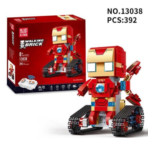 Hộp và mô hình bộ lắp ráp Robot Người Sắt Iron Man Mould King 13038 điều khiển từ xa cho bé trai 8 tuổi.