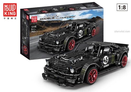 Hộp sản phẩm bộ lắp ráp Mould King 13108 Ford Mustang Hoonicorn V2, một món quà giá tốt cho con trai 14 tuổi.