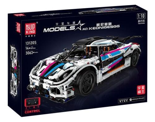 Hộp sản phẩm bộ lắp ráp Mould King 13120S Siêu xe Koenigsegg One:1 tỉ lệ 1:10 cho con trai 14 tuổi.