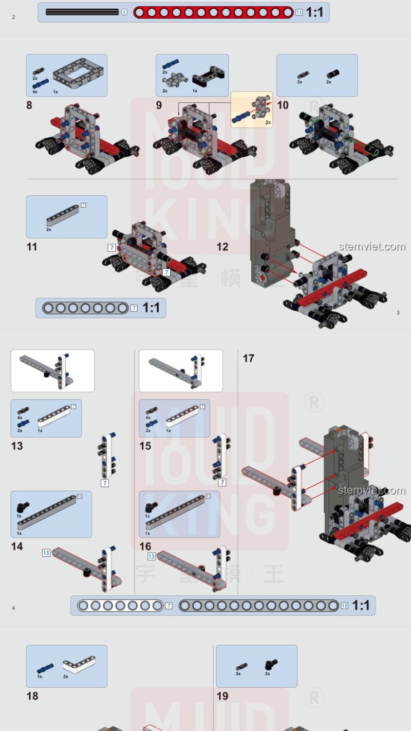 Máy bay trực thăng cứu hộ Mould King 15012 hướng dẫn lắp ghép Trực thăng Technic RC 15012