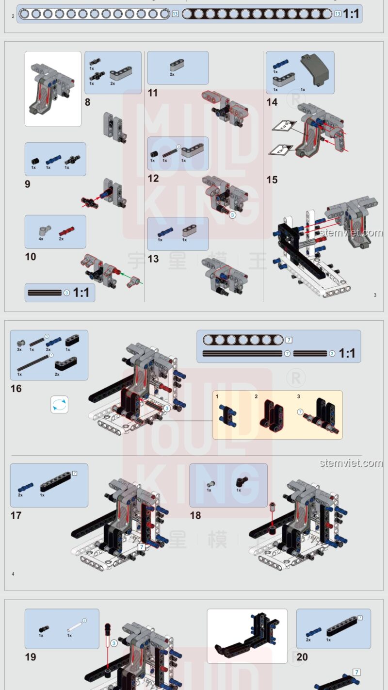 Chiến đấu cơ phản lực Mould King 15013 hướng dẫn lắp ghép Mould King 15013 Mô hình máy bay chiến đấu Technic