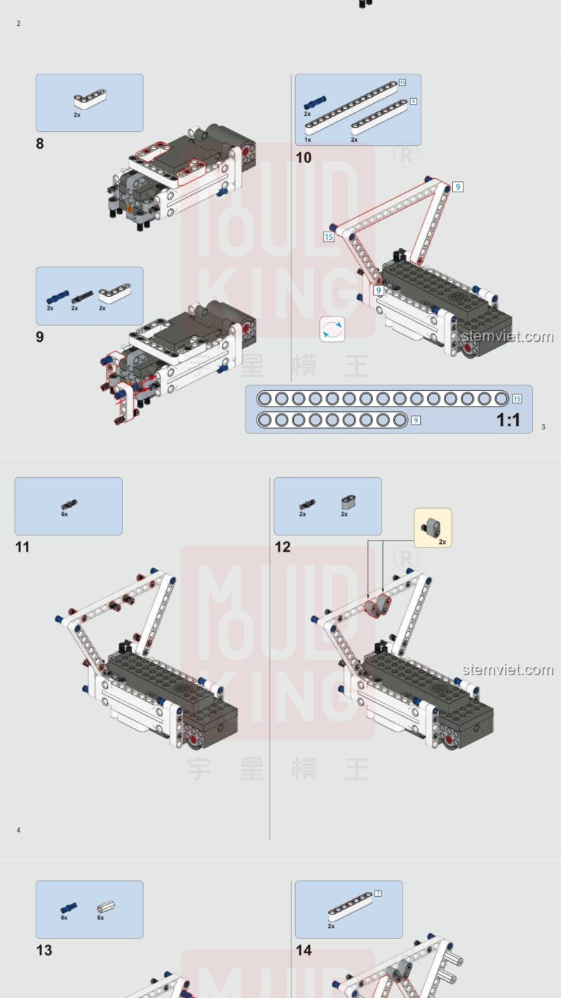 Mô hình thủy phi cơ Technic Mould King 15014 sách Mould King 15014 Máy bay hạ cánh trên mặt nước
