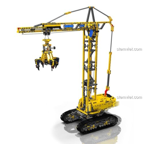 Mô hình Cần cẩu địa hình Mould King 17059 sau khi lắp ráp, đồ chơi mô hình 1731 chi tiết, điều khiển từ xa.
