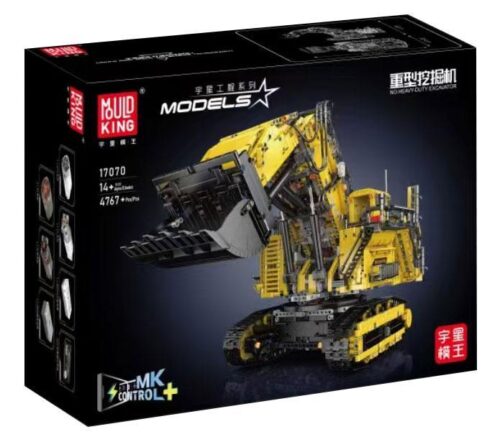 Hộp sản phẩm bộ lắp ráp Mould King 17070 Máy xúc Liebherr R 9800, món quà kỹ thuật đỉnh cao cho con trai 14 tuổi.