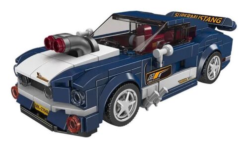Bộ lắp ráp Xe Mustang 1967 Mould King 27048, đồ chơi mô hình xe cơ bắp cổ điển màu xanh dương trắng, phù hợp bé trai 8 tuổi, giá tốt.