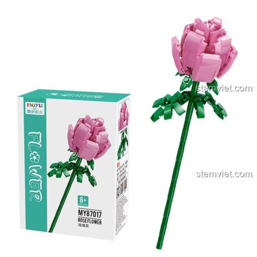 Bộ lắp ghép hoa hồng Moyu Block MY87017, mô hình hoa hồng xếp hình, đồ chơi lắp ráp hoa hồng, quà tặng tinh tế cho bé gái 6 tuổi, giá tốt.