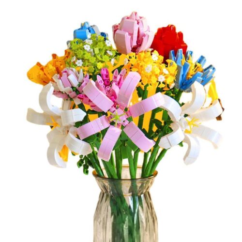 Bộ lắp ghép Moyu Block MY87018 bó hoa lắp ghép đa dạng, đồ chơi mô hình hoa hồng đỏ cho bé gái 6 tuổi, giá tốt.