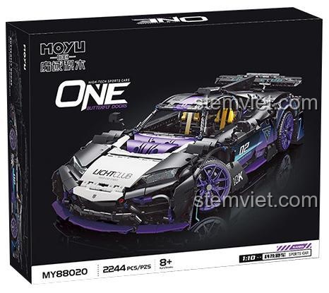 Hộp sản phẩm bộ xếp hình MY88020 Siêu xe Mercedes-AMG ONE, quà tặng giá tốt cho bé trai mê tốc độ.