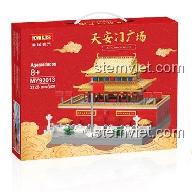 bộ xếp hình MOYU BLOCK, đồ chơi lắp ráp MY92013, hộp đồ chơi Thiên An Môn, chất lượng cao, cho bé trai bé gái 8 tuổi.