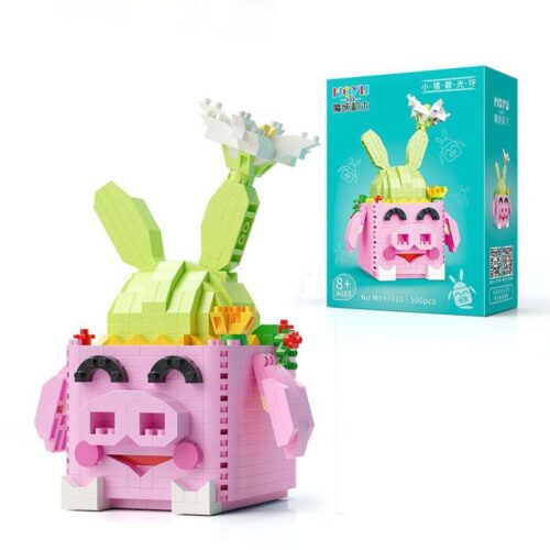 bộ lắp ghép Chậu cây mọng nước hình heo con MOYU BLOCK MY97010, đồ chơi mô hình giá rẻ cho bé gái 8 tuổi.