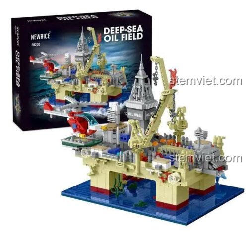 Hộp bộ xếp hình 20200 Giàn Khoan Dầu Khí Biển Sâu Newrice, đồ chơi xây dựng Công trình Giàn Khoan Biển Sâu cho bé trai.