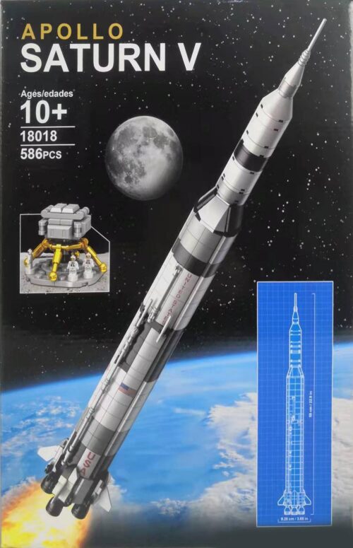 Bộ lắp ráp tên lửa Apollo Saturn V 18018 của No Brand, mô hình cao 58cm, món đồ chơi khoa học cho bé trai 10 tuổi.