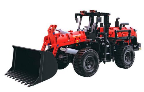 Bộ đồ chơi Xe xúc lật công trình ONEBOT OBZZJ01AIQI 1070 mảnh ghép, mô hình xe công trình màu đỏ đen độc đáo, phù hợp bé trai 14 tuổi, giá tốt.