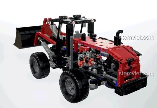 Đồ chơi lắp ráp ONEBOT OBZZJ01AIQI, mô hình xe xúc lật công trình với cơ cấu bánh răng và hệ thống treo độc lập, giúp bé trai 14 tuổi phát triển tư duy kỹ thuật.