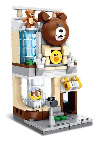 bộ lắp ráp Cửa hàng gấu Brown Panlos Brick 657043, mô hình cửa hàng quà tặng dễ thương cho bé gái 6 tuổi, giá rẻ.