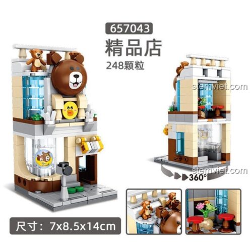 đồ chơi xếp hình Cửa hàng quà tặng dễ thương Panlos Brick, bộ lắp ráp 248 mảnh cho bé gái, chất lượng tốt.