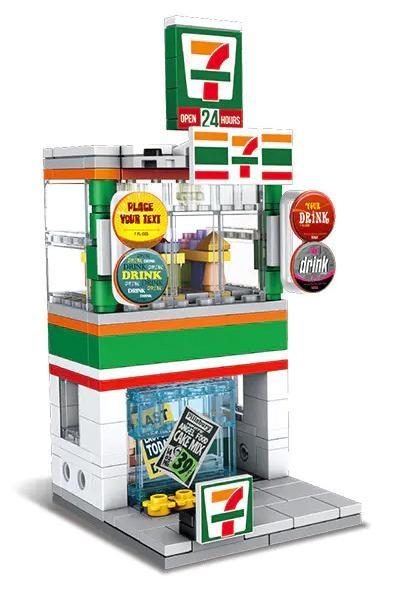 bộ lắp ghép Cửa hàng tiện lợi 7-Eleven Panlos Brick 657045, mô hình chibi dễ thương cho bé 6 tuổi, giá rẻ.