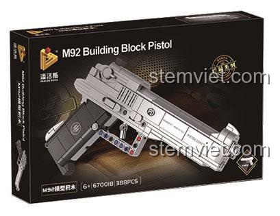 Hộp bộ lắp ghép Panlos Brick 670018 Súng Lục M92, đồ chơi lắp ráp súng đồ chơi M92 cho bé trai 6 tuổi, giá tiết kiệm.