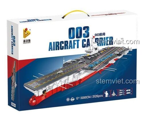 Hộp đồ chơi mô hình Tàu sân bay Type 003 Panlos Brick 688014, quà tặng hấp dẫn cho bé trai.