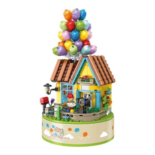 bộ lắp ghép Ngôi nhà khinh khí cầu PanlosBrick 656014, mô hình hộp nhạc sáng tạo, đồ chơi lắp ráp cho con gái 6 tuổi, giá tốt