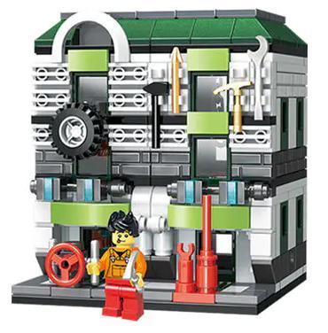 Bộ lắp ghép Cửa hàng sửa chữa ô tô PanlosBrick 657014 chi tiết cao cấp cho bé trai 6 tuổi giá tốt