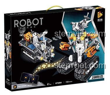 Hộp đồ chơi PanlosBrick 675004 Xe Robot Sao Hỏa, bộ đồ chơi lắp ghép biến hình cho bé trai 6 tuổi, chất lượng cao.