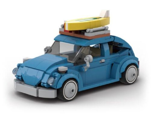 Bộ lắp ráp Xe Volkswagen Beetle Pinbo PB8805, đồ chơi mô hình Xe Bọ Volkswagen, mô hình xe hơi cổ điển màu xanh dương với ván lướt sóng trên nóc, dành cho bé trai 8 tuổi, giá tốt.