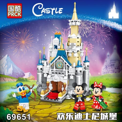 Bộ lắp ghép Lâu đài Disney Mini PRCK 69651 với 3 minifigures Chuột Mickey, Minnie và Vịt Donald. Đồ chơi cho bé gái 6 tuổi.