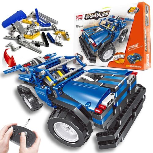 Bộ lắp ráp xe địa hình điều khiển từ xa Qihui 8005 Lightning Flash, đồ chơi sáng tạo cho bé trai 8 tuổi, giá rẻ.