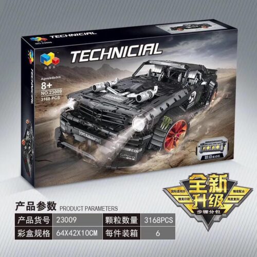 Hộp đồ chơi mô hình Qizhile 23009 Siêu xe Ford Mustang Hoonicorn V2, 3168 chi tiết, cho bé trai 8 tuổi, giá rẻ.