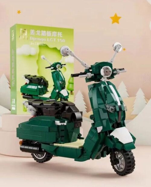 Bộ lắp ráp xe tay ga Django LCT 150 Qizhile 85007, mô hình xe scooter phong cách retro cho con trai 6 tuổi.