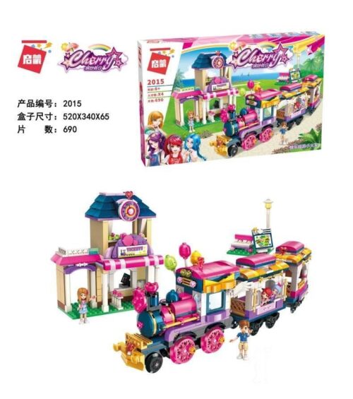 Bộ đồ chơi Qman 2015 Tàu Hỏa Vui Nhộn Kỳ Nghỉ Đầy Màu Sắc với 690 mảnh ghép và 4 minifigures, phù hợp cho bé gái 6 tuổi trở lên, giá tốt.