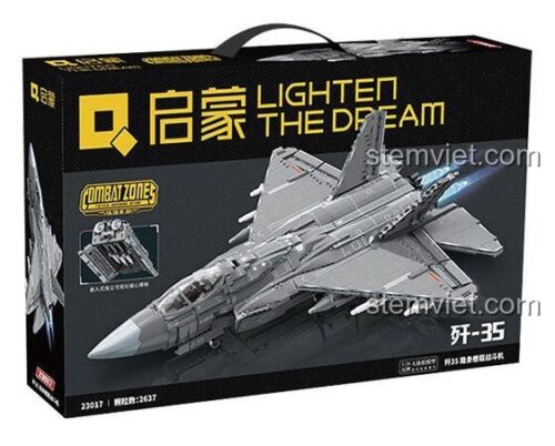 Hộp bộ lắp ráp Qman 23017 Máy bay chiến đấu tàng hình J-35, đồ chơi mô hình Qman cho bé trai 12 tuổi, giá tốt